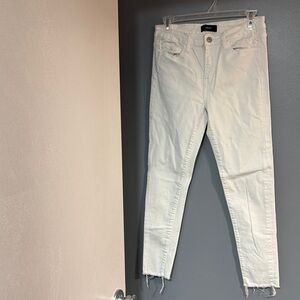 Velvet Women's White Distressed Cropped Denim